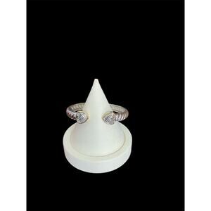 Two Tone Heart Cuff Bracelet